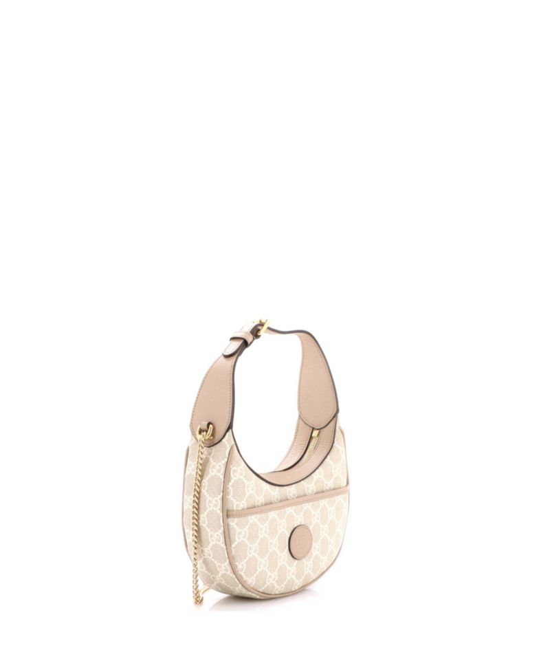 Mini Interlocking G Patch Half Moon Hobo GG Coated Canvas