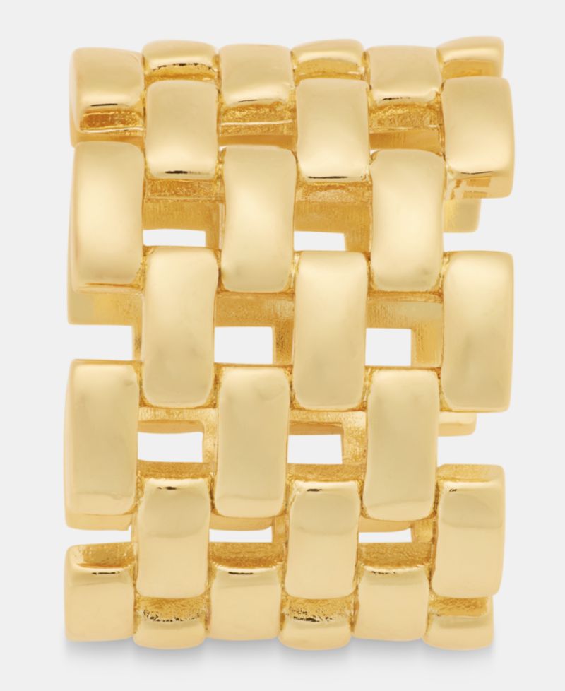 Gold-Tone Basketweave Ring