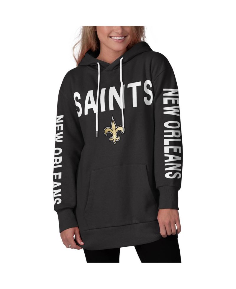 Women's Black New Orleans Saints Extra Point Pullover Hoodie