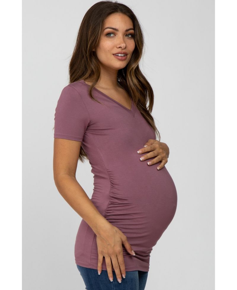 Women's V-Neck Ruched Side Top