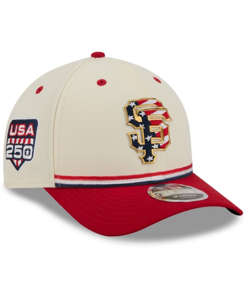 Big Boys and Girls Cream/Red San Francisco Giants USA 250 9FORTY M-Crown Adjustable Hat