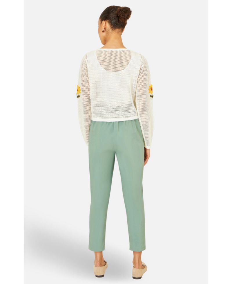 Women's Crochet Embroidered Flower Cardigan
