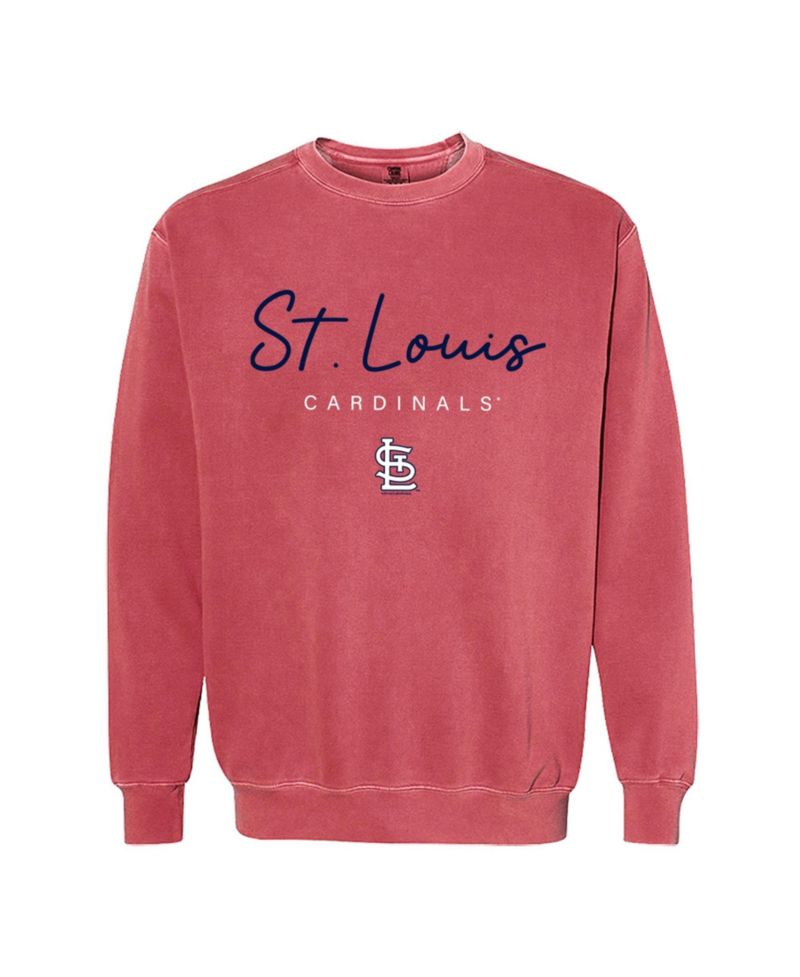 Women's Red St. Louis Cardinals Pigment Dye Crewneck Sweatshirt