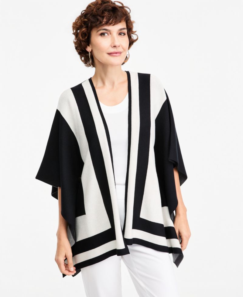 Plus Size Colorblock D O Cardi Open-Front Kimono Sleeves Cardigan