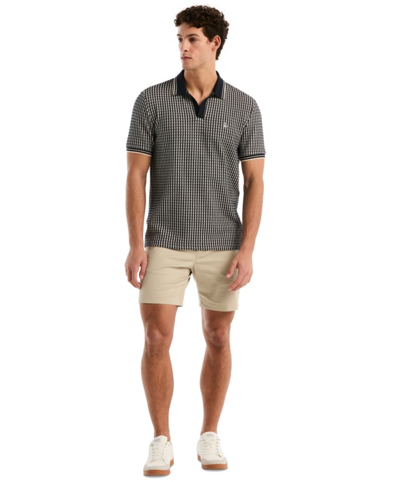Men's Jacquard Short-Sleeve Polo Shirt