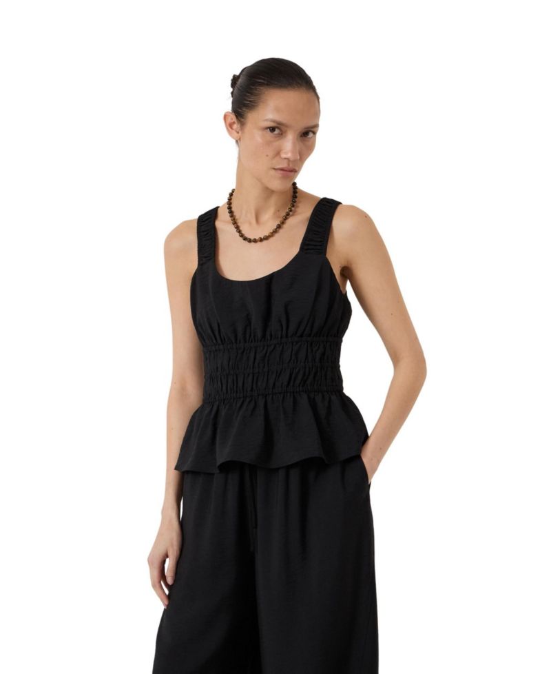 Women's Waist Gathered Sleeveless Top