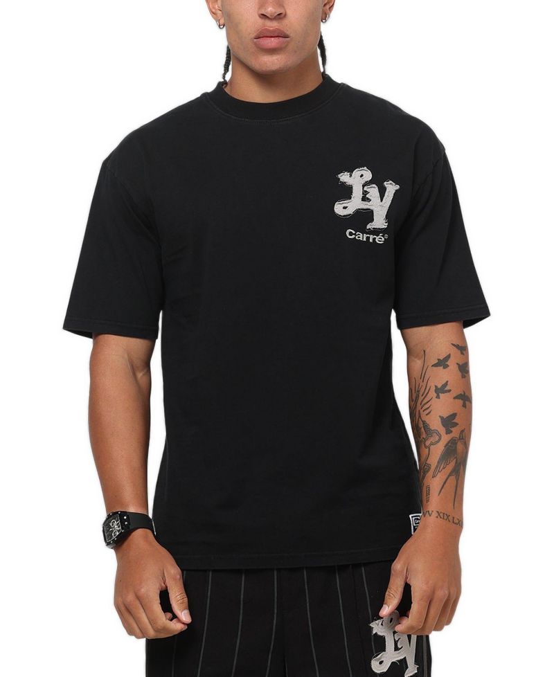 Men's Los Angeles City Series Oversized-Fit Contrast Gothic Chest Logo Print T-Shirt