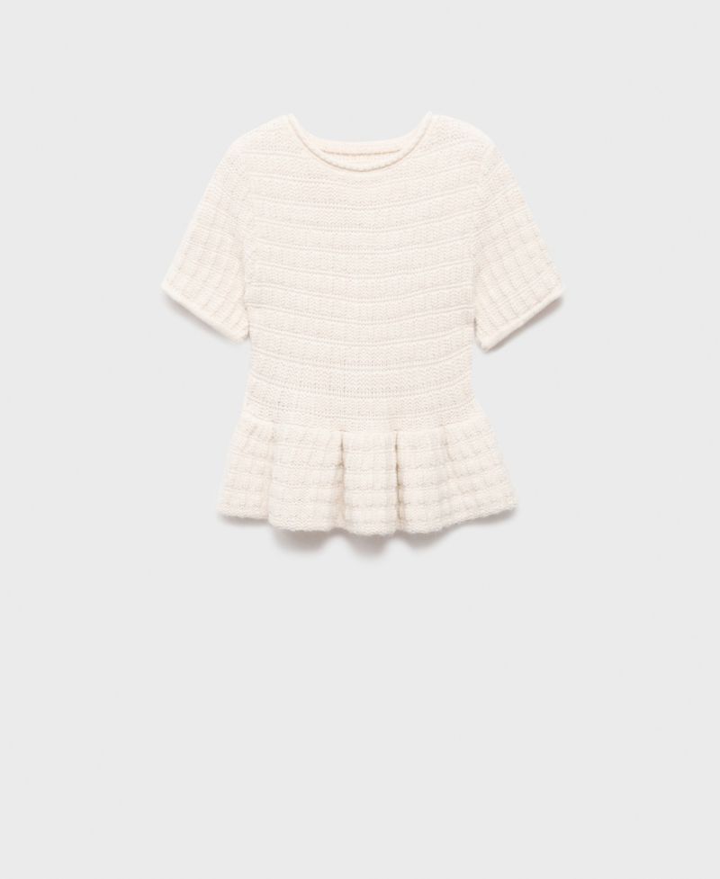 Women's Ruffles Detail Textured Sweater