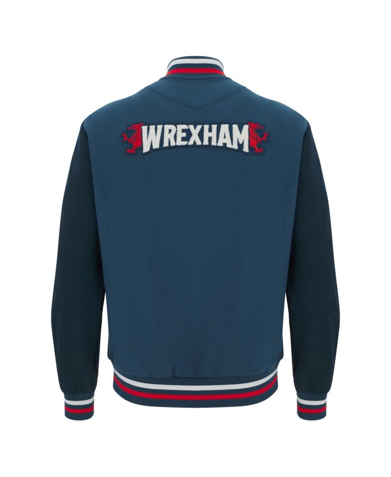 Men's Navy Wrexham Anthem Full-Snap Varsity Jacket