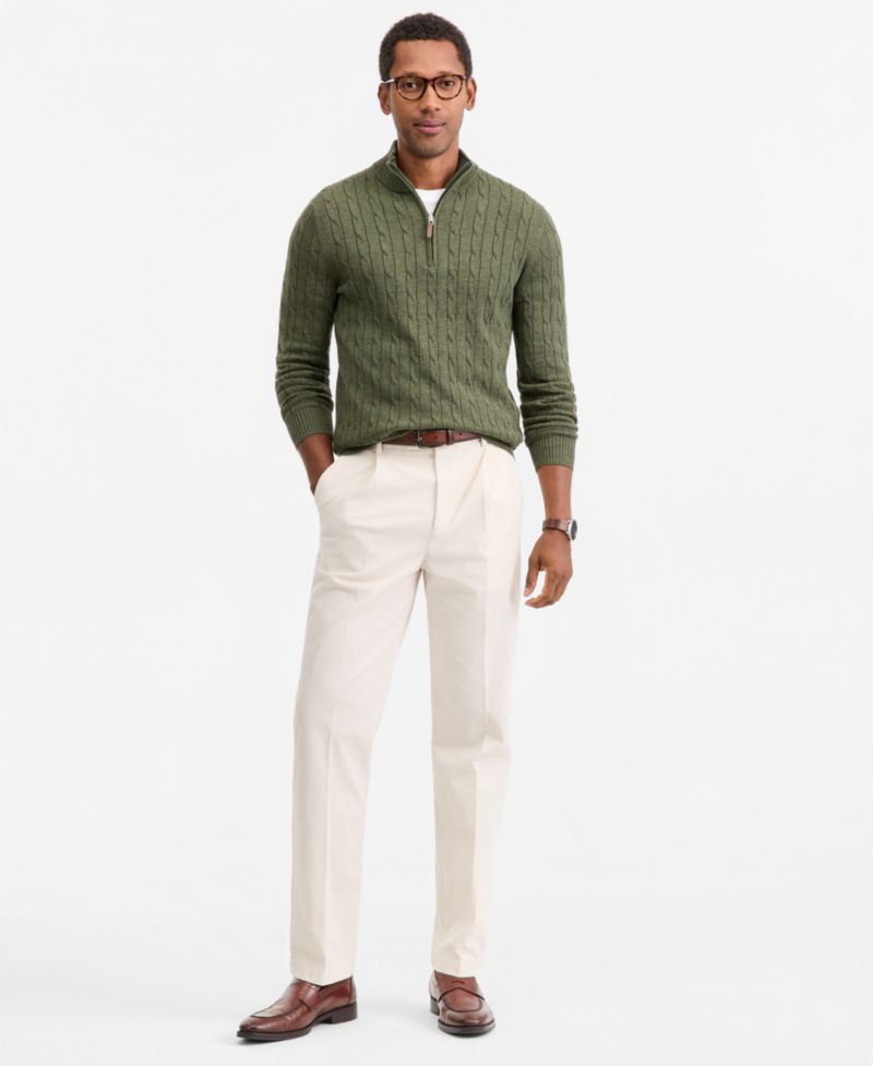 Men's Cable Knit Quarter-Zip Sweater