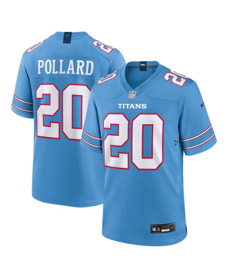 Men's Tony Pollard Light Blue Tennessee Titans Game Jersey
