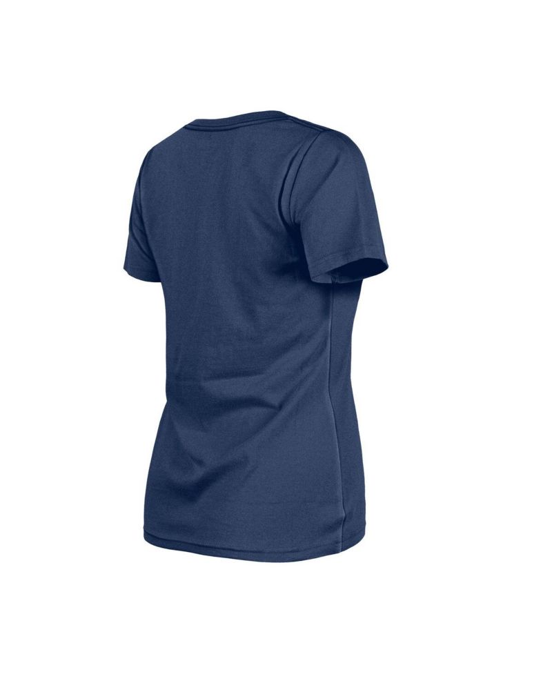 Women's Navy Atlanta Braves Little Miss 2 V-Neck T-Shirt