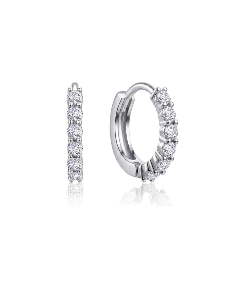 Dainty 12MM Sparkling CZ Extra Mini Huggie Hoop Earrings