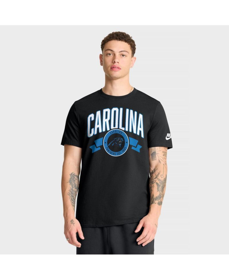 Men's Black Carolina Panthers Rewind Front and Back Hit Essential T-Shirt