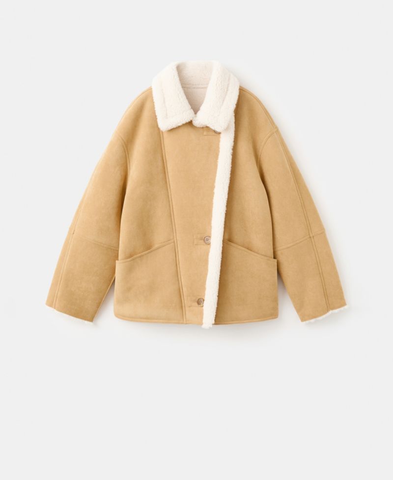 Women's Shearling Collar Faux-Suede Jacket
