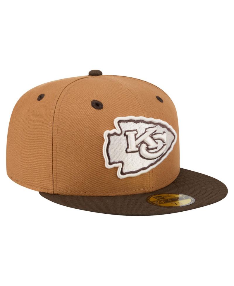 Men's Light Brown/Dark Brown Kansas City Chiefs Two-Tone Walnut 59FIFTY Fitted Hat