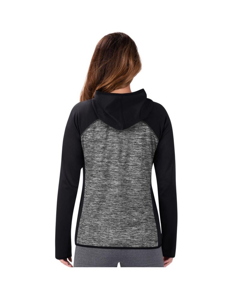 Women's Black Detroit Lions Leslie Space Dyed Raglan Full-Zip Jacket
