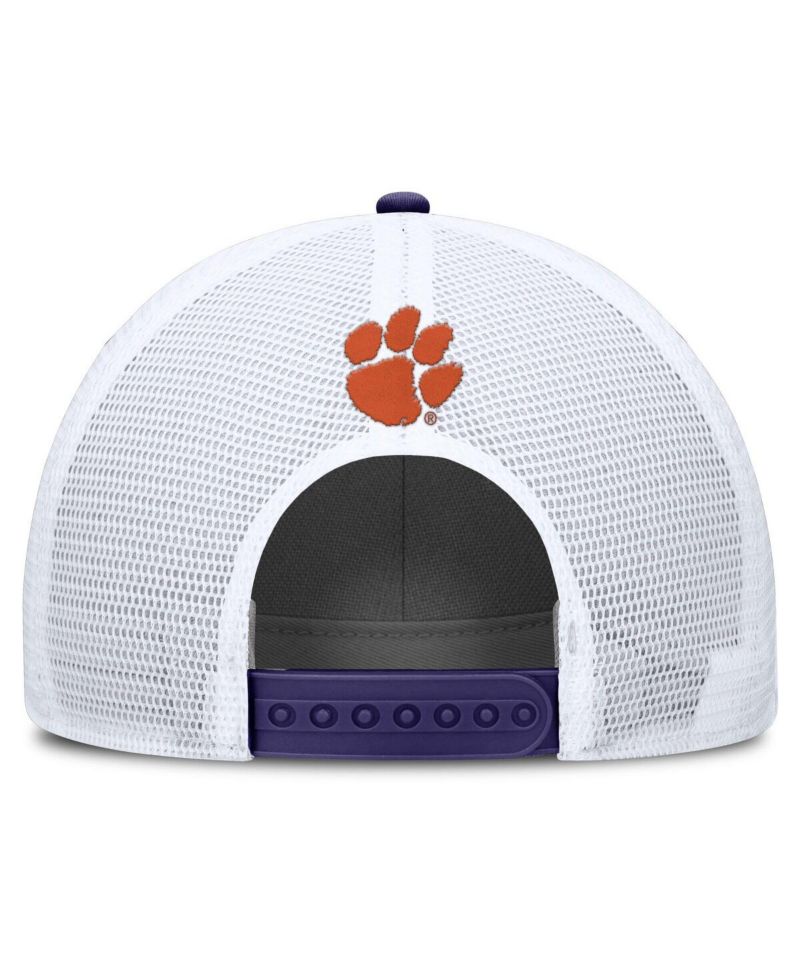 Men's Purple/White Clemson Tigers 2025 On-Field Rise Patch Trucker Adjustable Hat