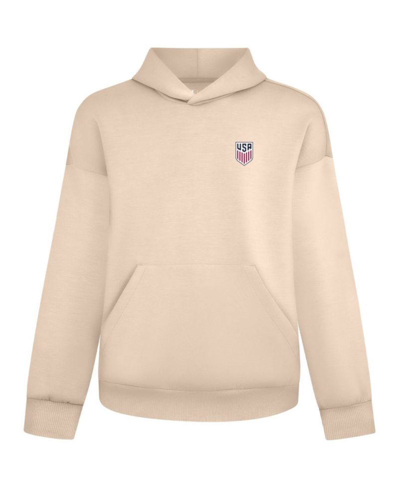 Men's Khaki USMNT Luxe Signature Tri-Blend 3-D Patch Hoodie