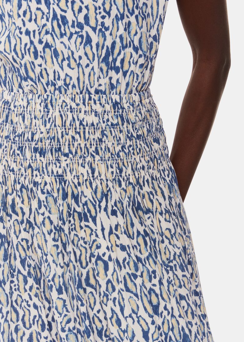 Women's Flaming Leopard Print Midi Dress