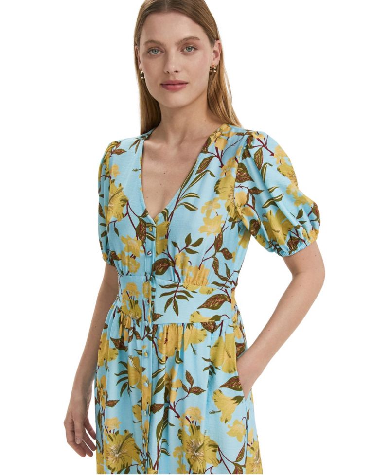Women's Addison Floral Linen Blend Midi Dress