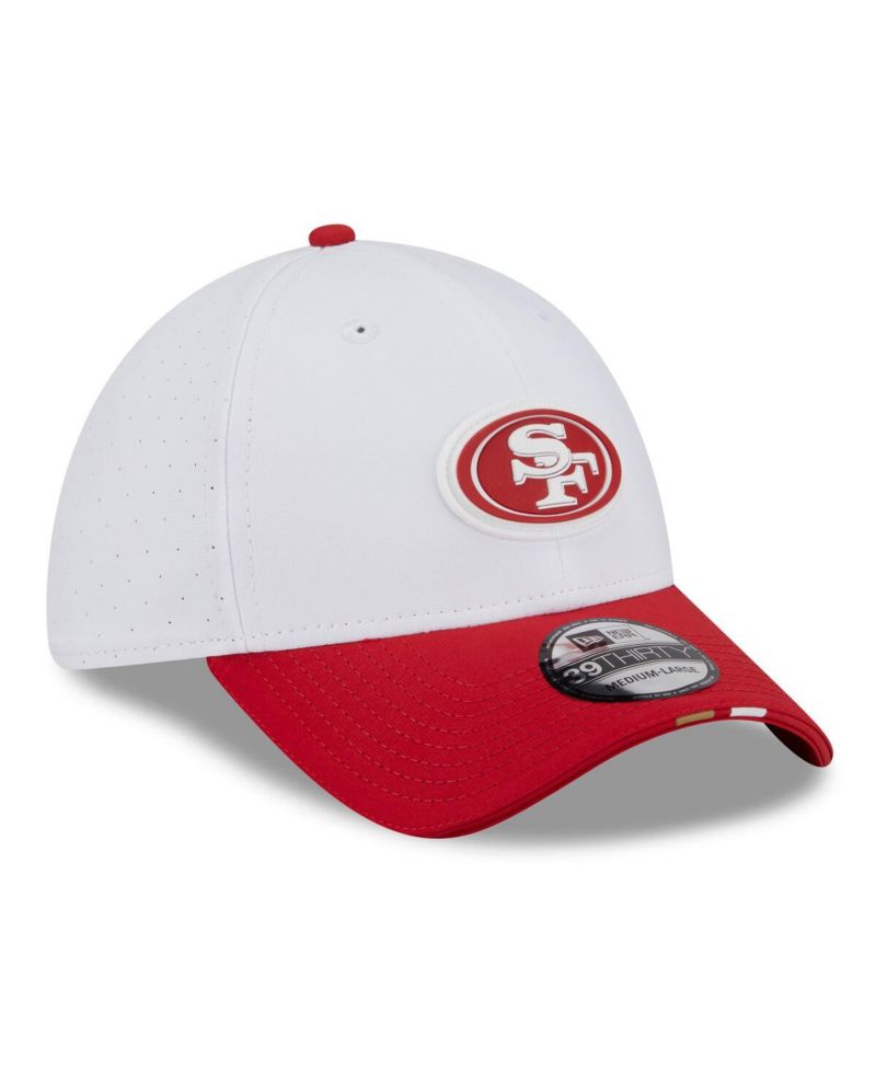 Men's White/Scarlet San Francisco 49ers 2025 NFL Training Camp 39THIRTY Flex Hat
