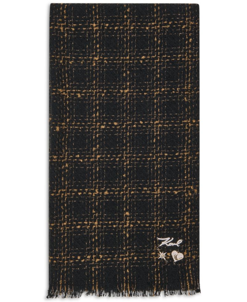 Lurex Tweed Oversized Blanket Scarf