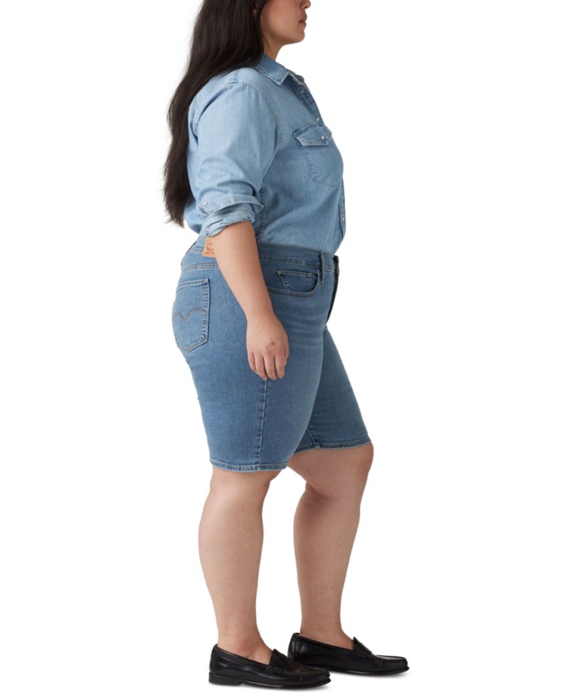 Plus Size Mid-Rise Shaping Bermuda Shorts