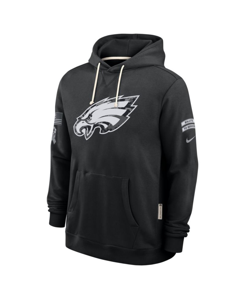 Men's Black Philadelphia Eagles 2026 Salute to Service Sideline Pullover Hoodie