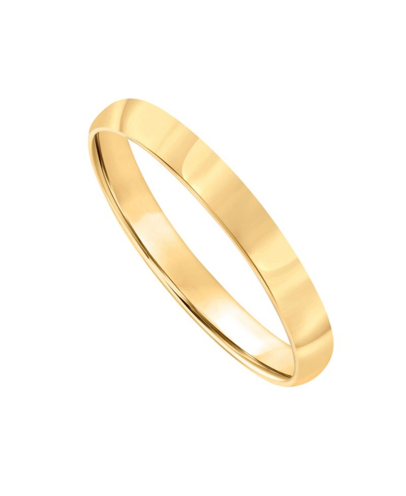Men's 3mm Low Dome Wedding Band Ring in 10k Gold or 10k White Gold