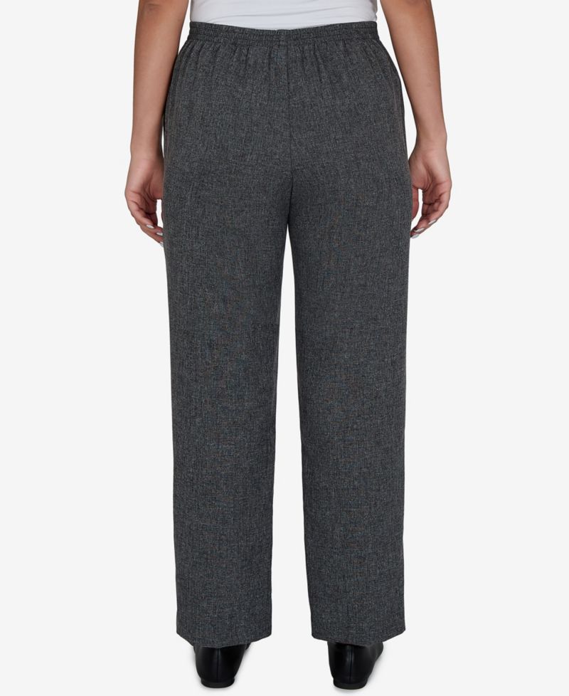 Petite Straight-Leg Pull-On Mid-Rise Pants