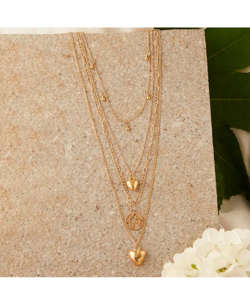 Women's Heart Layered Necklace