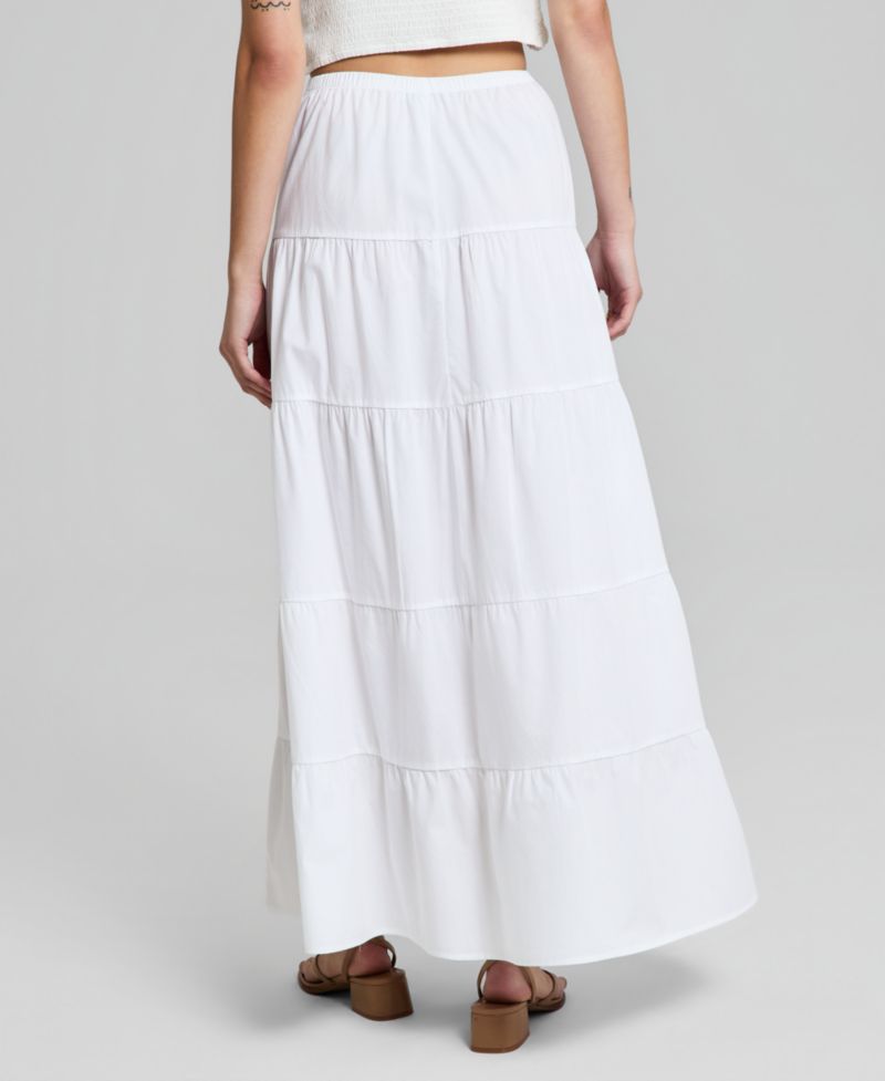 Women's Cotton Tiered Pull-On Maxi Skirt