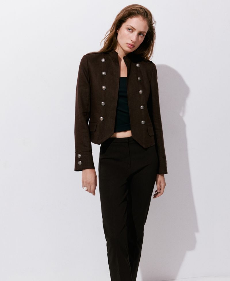 Women's Mid-Rise Straight-Cut Crop Pants