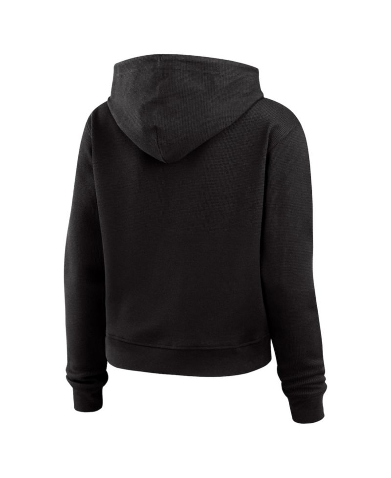 Women's Black Jacksonville Jaguars Waffle Pullover Hoodie
