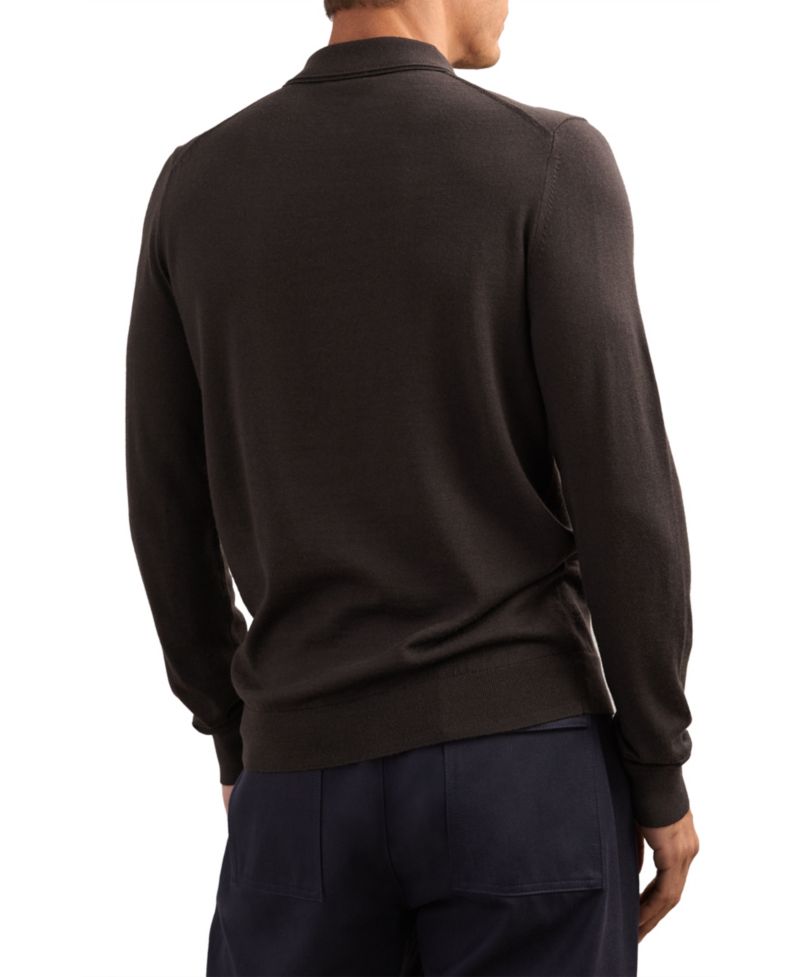 Men's Trafford Merino Wool Long-Sleeve Polo Shirt