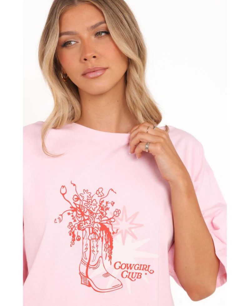 Women's Alanna Cowgirl Club Eyelet Graphic Crop Tee