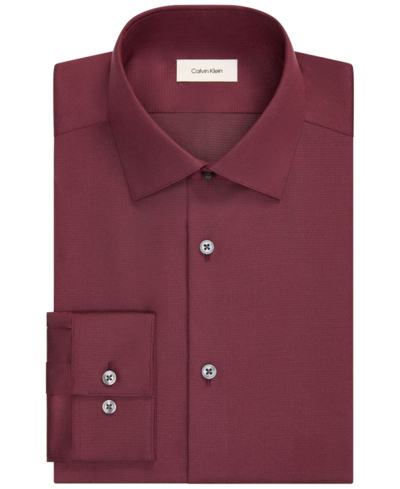 Men's Performance Wrinkle Free Slim-Fit Spread-Collar Dress Shirt