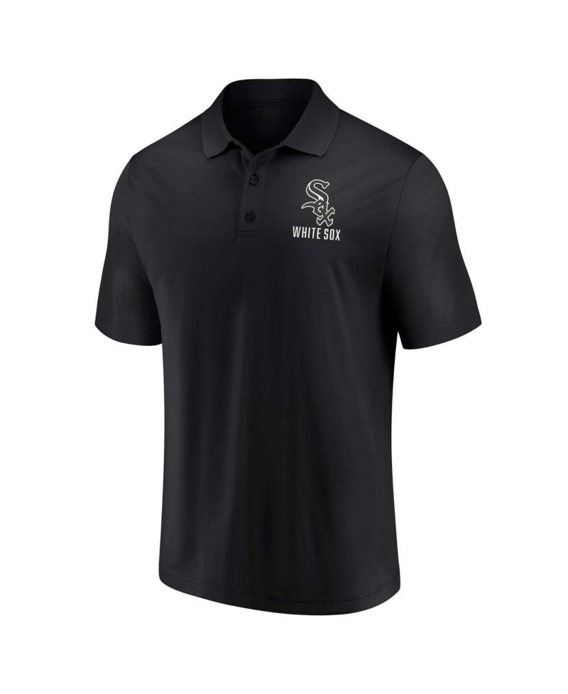 Men's Black, White Chicago White Sox Two-Pack Logo Lockup Polo Shirt Set