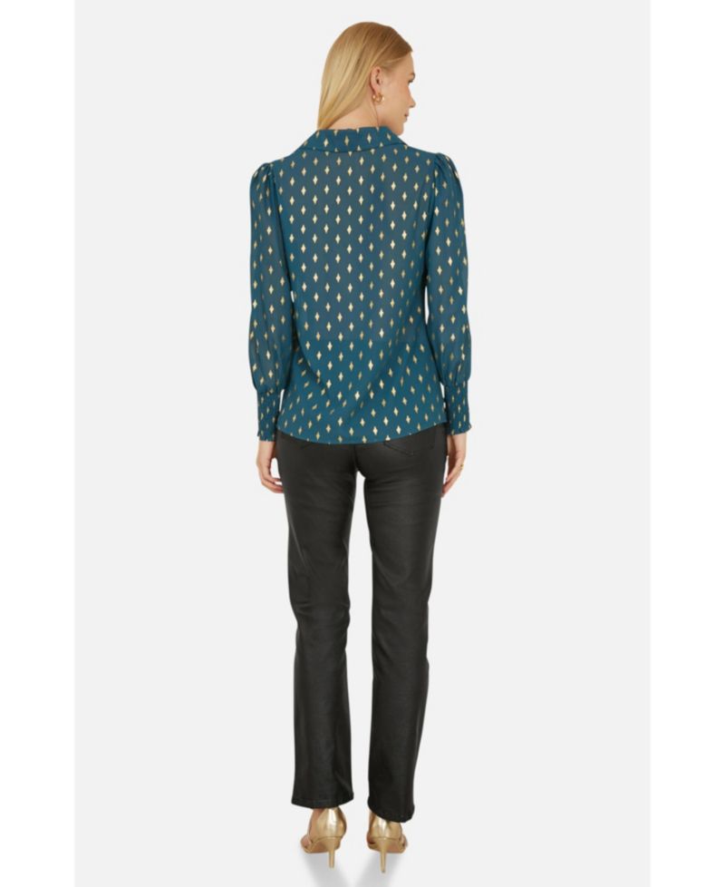 Women's Diamond Foil Print Blouse