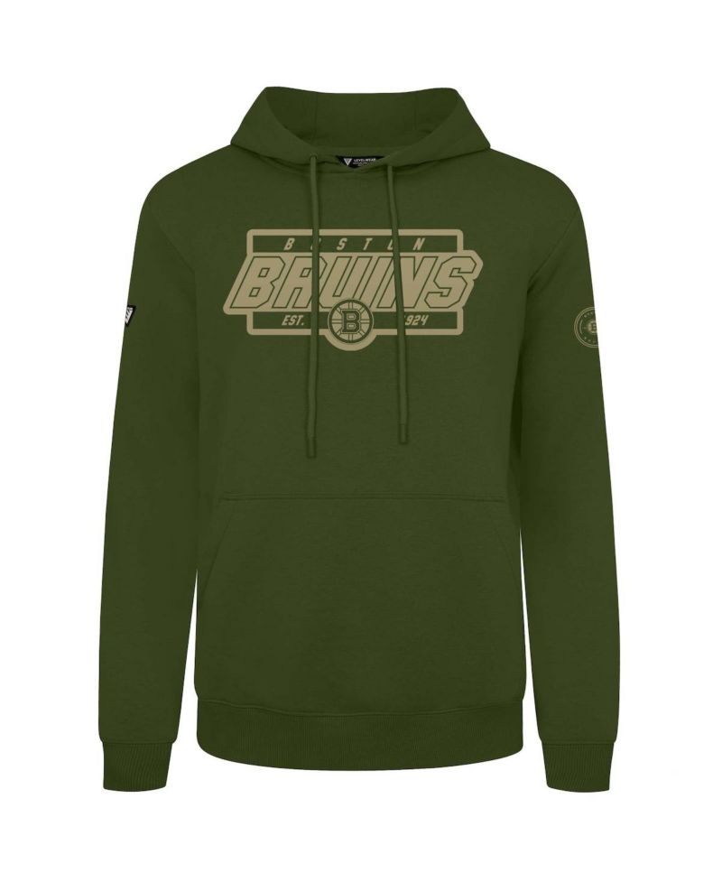 Men's Olive Boston Bruins Podium Pullover Hoodie