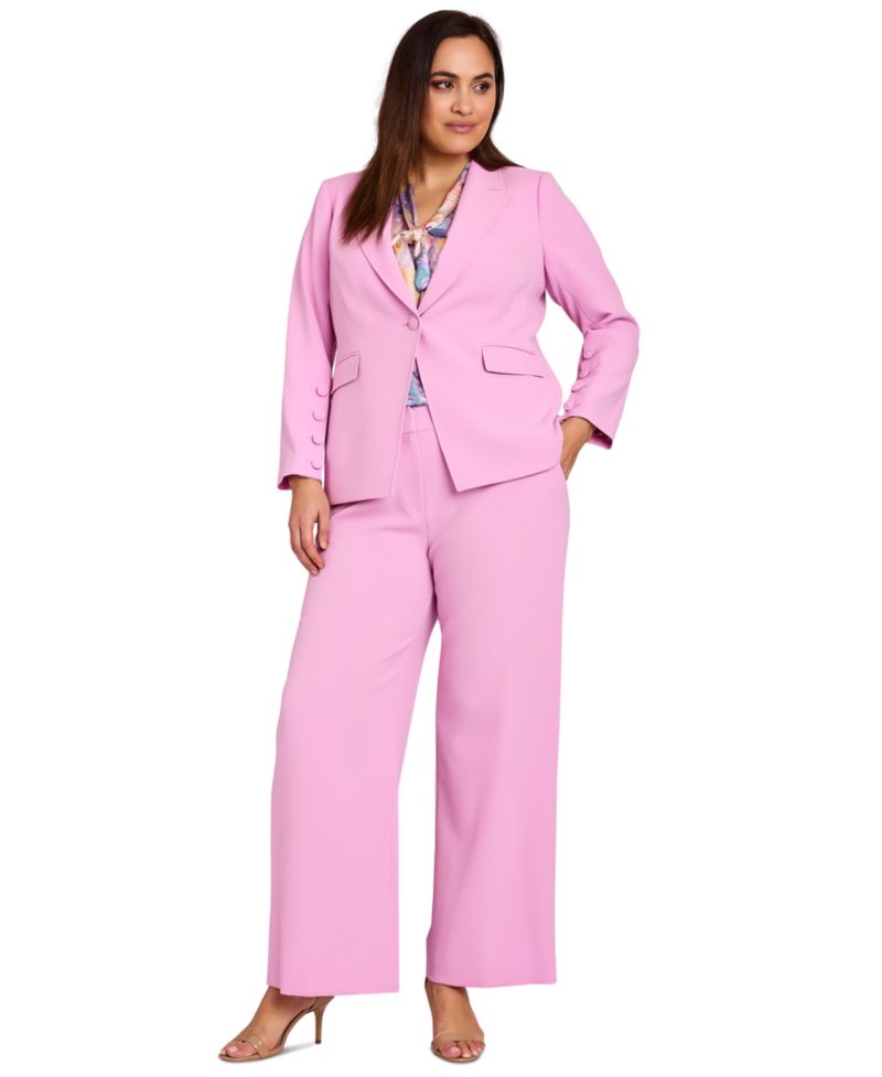 ASL Plus Size Mid Rise Wide-Leg Pants