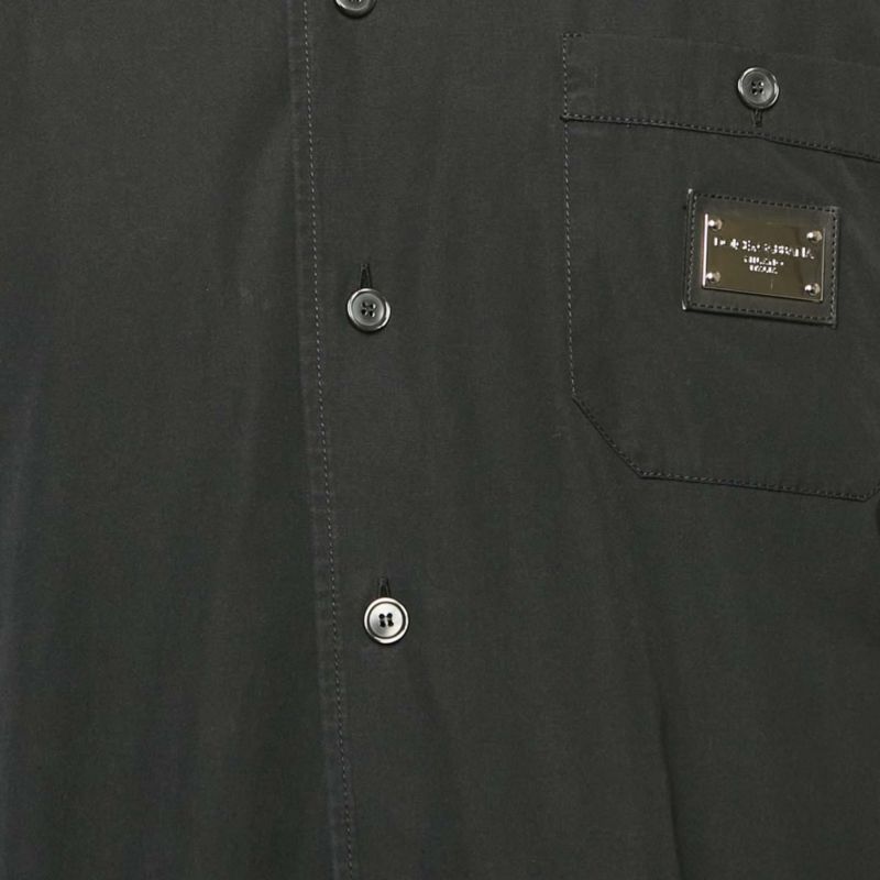 Men's Black Cotton Short Sleeve Shirt