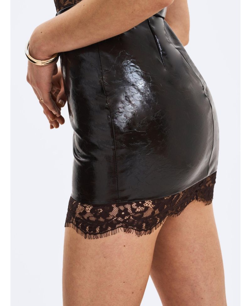 Women's Faris Mahogany Plunging Halter Belted Mini Dress