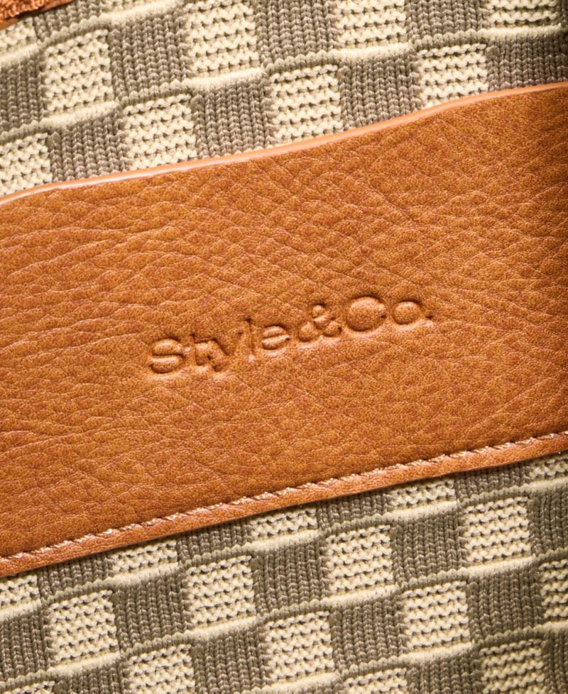 Checkered Soft Knit Double Comp Crossbody