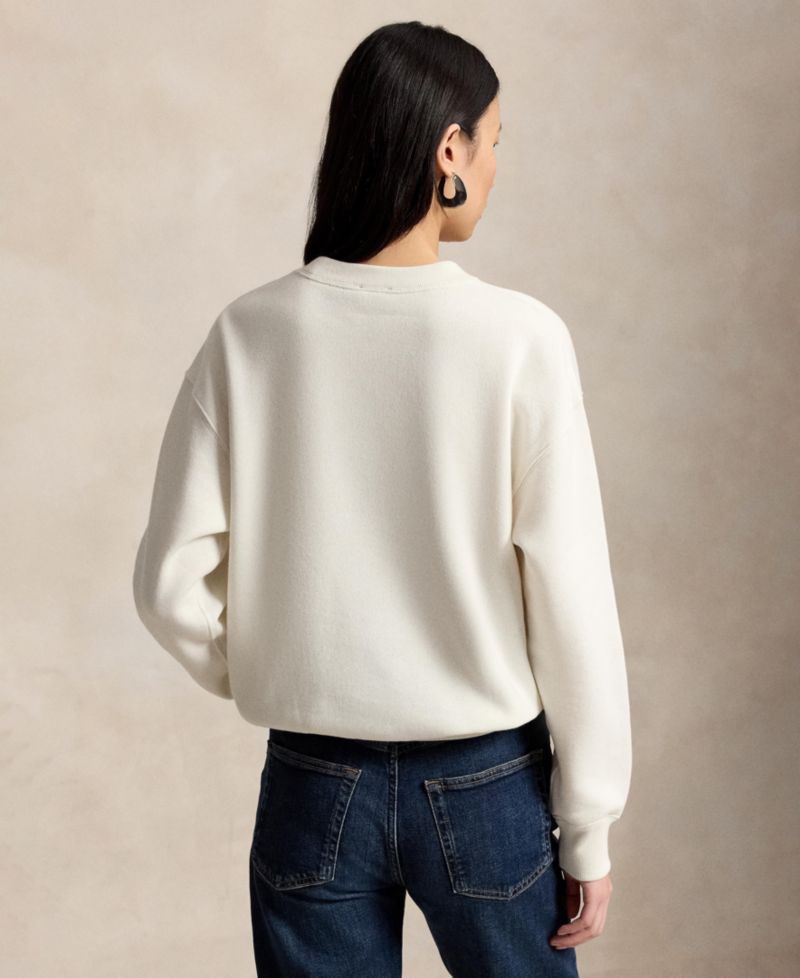Women's Winter Polo Bear Fleece Crewneck Sweatshirt