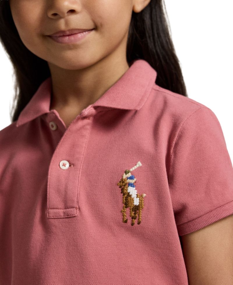 Girls' 2T-6X Boxy Big Pony Short-Sleeve Polo Shirt
