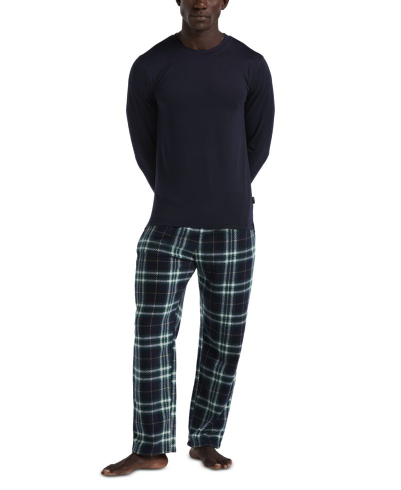 Men's Shirt & Plaid Pajama Set