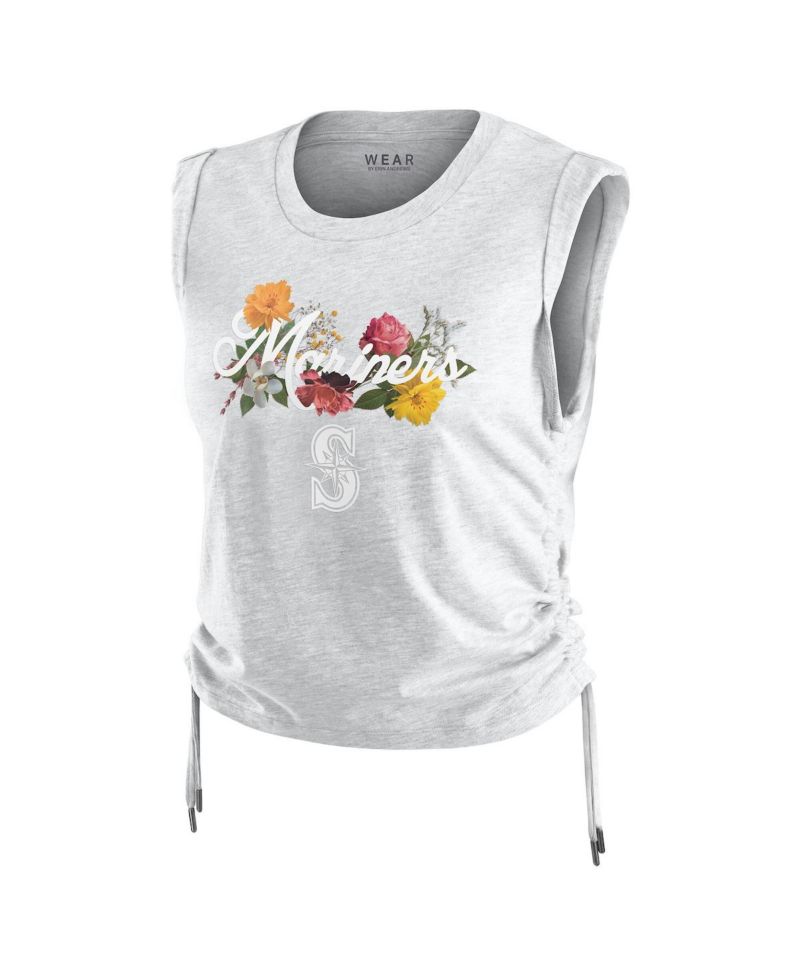 Women's Heather Gray Seattle Mariners Cinched Tank Top