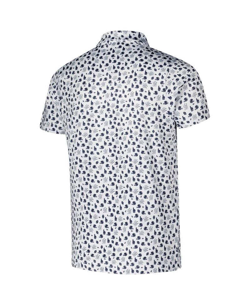 Big Boys and Girls White Michigan Wolverines Earnest Allover Print Polo Shirt